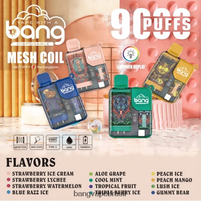 Bang Vape Box BC9000 pré-cheio 16ml - 8BDZ026 Bang Vape Price descartável