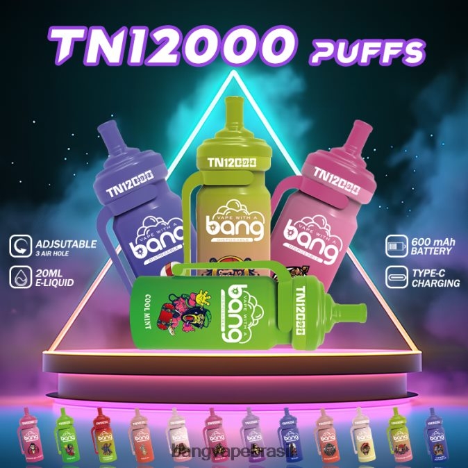 Bang Vape TN12000 cápsula com bobina de malha - 8BDZ025 Vape Gang Flavors descartável