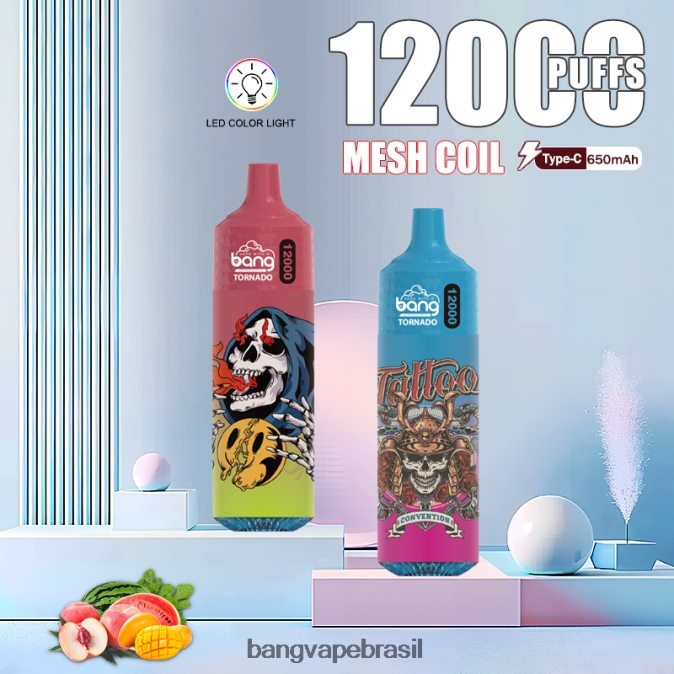 Bang Vape Tornado 12.000 baforadas com led e bobina de malha - 8BDZ024 Bang Vape Disposable descartável