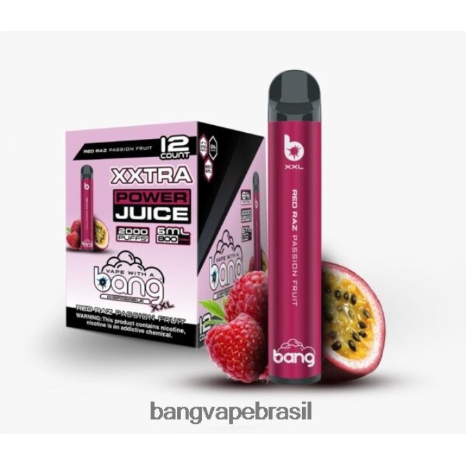 Bang Vape XXL 2.000 baforadas - 8BDZ0222 Bang Vape Brasil maracujá vermelho raz