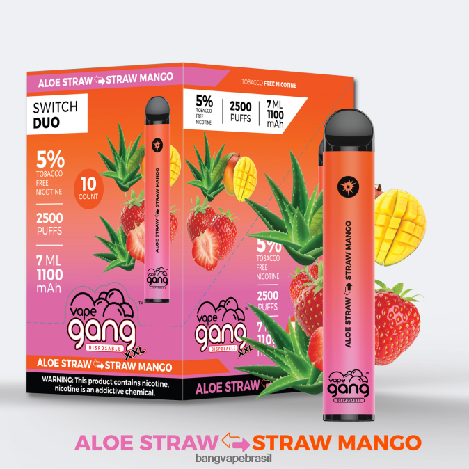 Vape Gang Switch Duo 2 sabores (caixa com 10) - 8BDZ0246 Bang Vape Price maçã vermelha - maçã verde