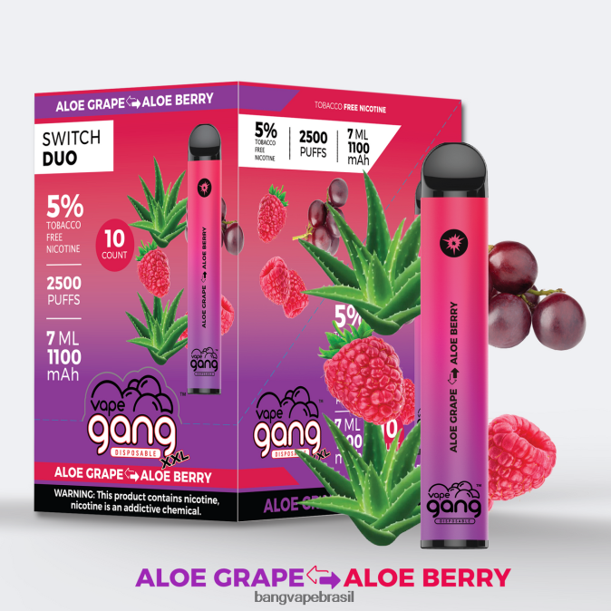 Vape Gang Switch Duo 2 sabores (caixa com 10) - 8BDZ0246 Bang Vape Price maçã vermelha - maçã verde