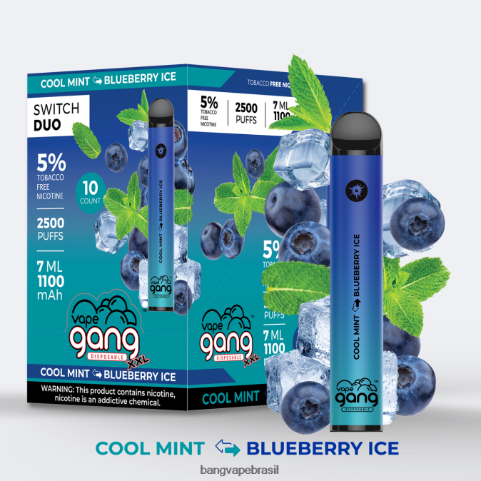 Vape Gang Switch Duo 2 sabores (caixa com 10) - 8BDZ0246 Bang Vape Price maçã vermelha - maçã verde