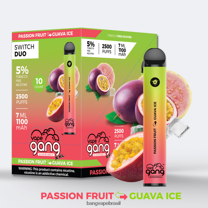 Vape Gang Switch Duo 2 sabores (caixa com 10) - 8BDZ0246 Bang Vape Price maçã vermelha - maçã verde