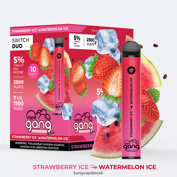 Vape Gang Switch Duo 2 sabores (caixa com 10) - 8BDZ0246 Bang Vape Price maçã vermelha - maçã verde
